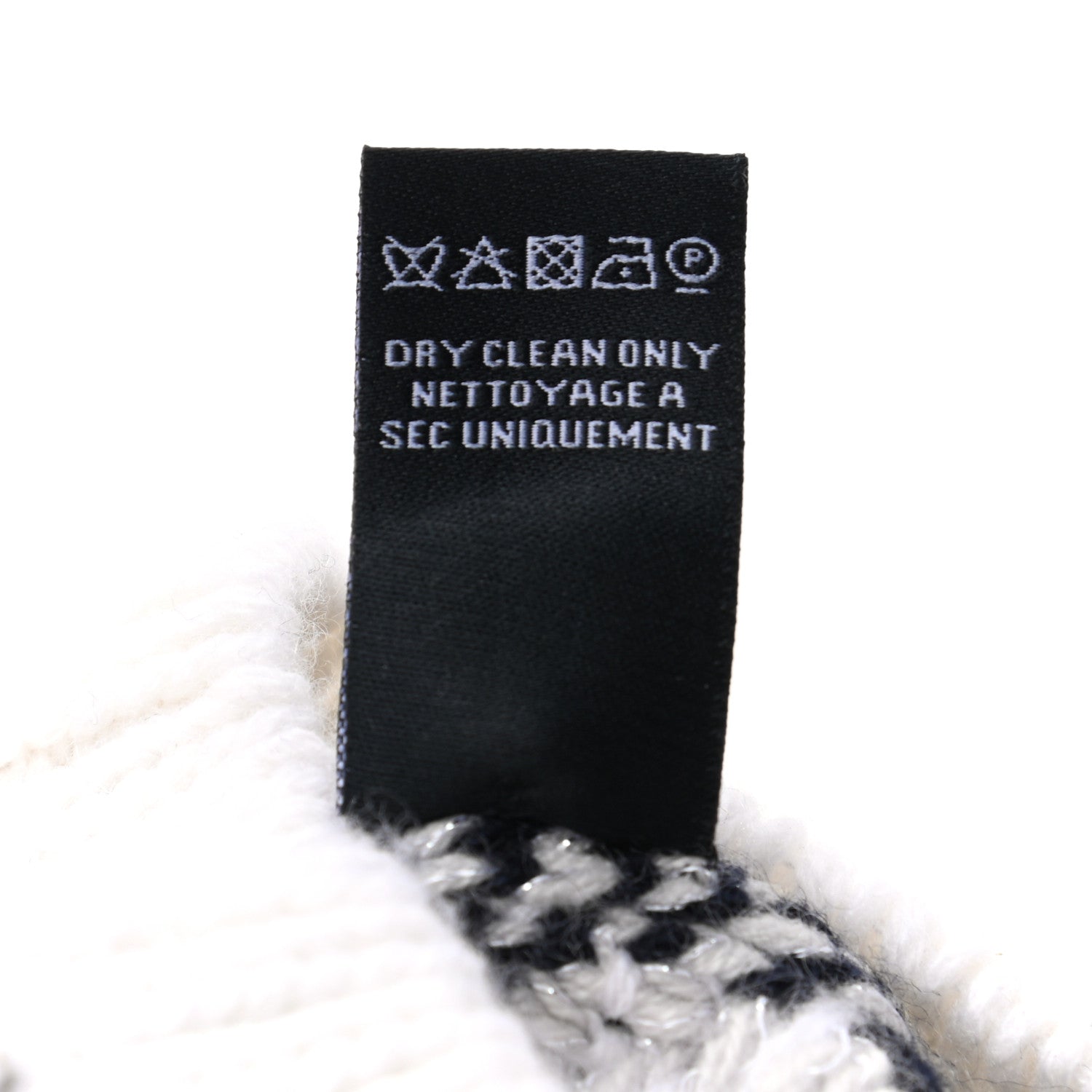 Chanel Cashmere Blend CC Fingerless Gloves Beige White Black 4 of 6