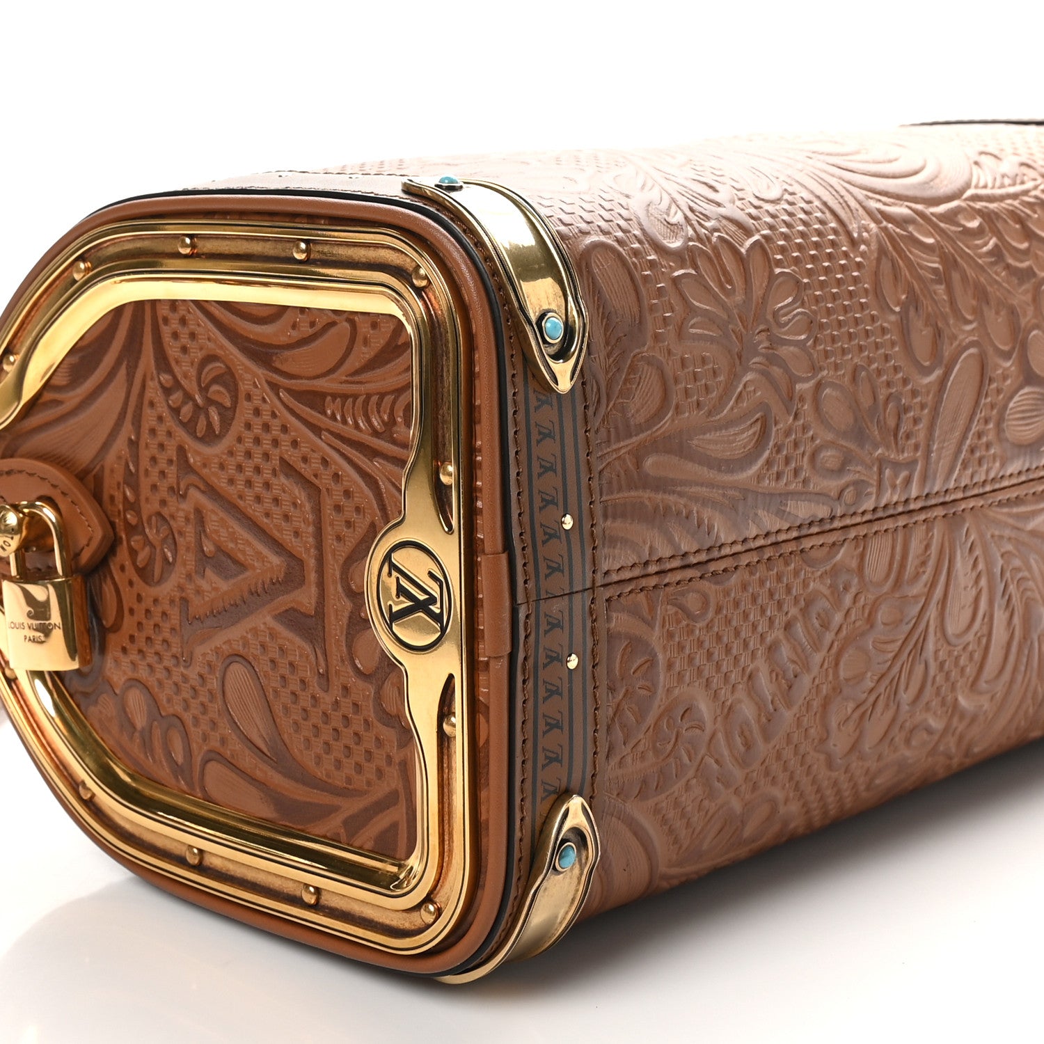 Louis Vuitton Supple Calfskin Embossed Virginia Cowboy Speedy Bandouliere Brown 8 of 9
