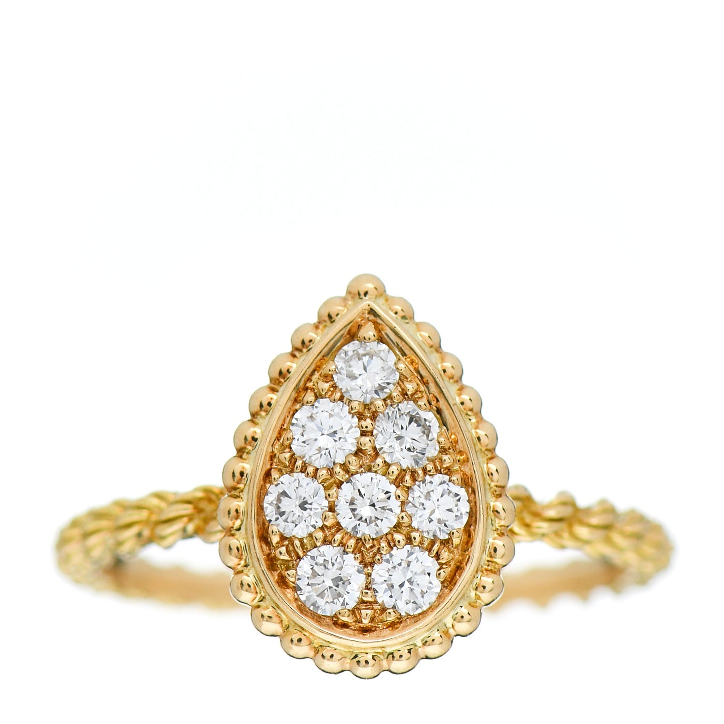 18K Yellow Gold Diamond Small Serpent Boheme Ring 52 6