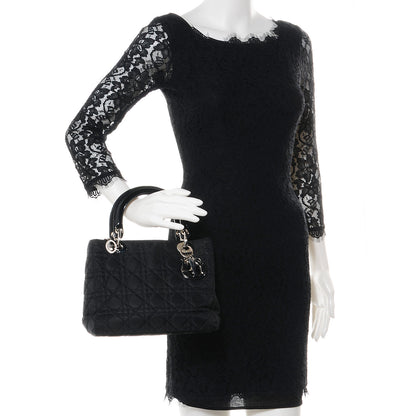 Christian Dior Nylon Cannage Medium Lady Dior Black 2 of 8