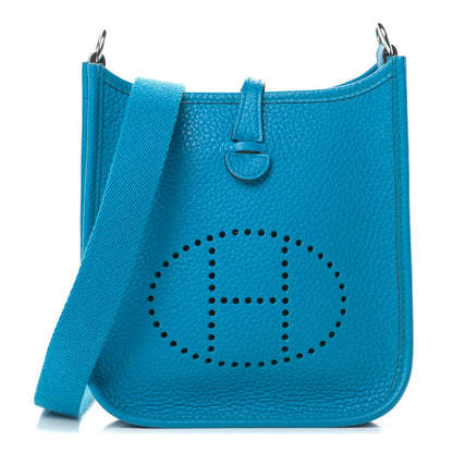 Hermes Taurillon Clemence Evelyne TPM Bleu Zanzibar 1 of 12