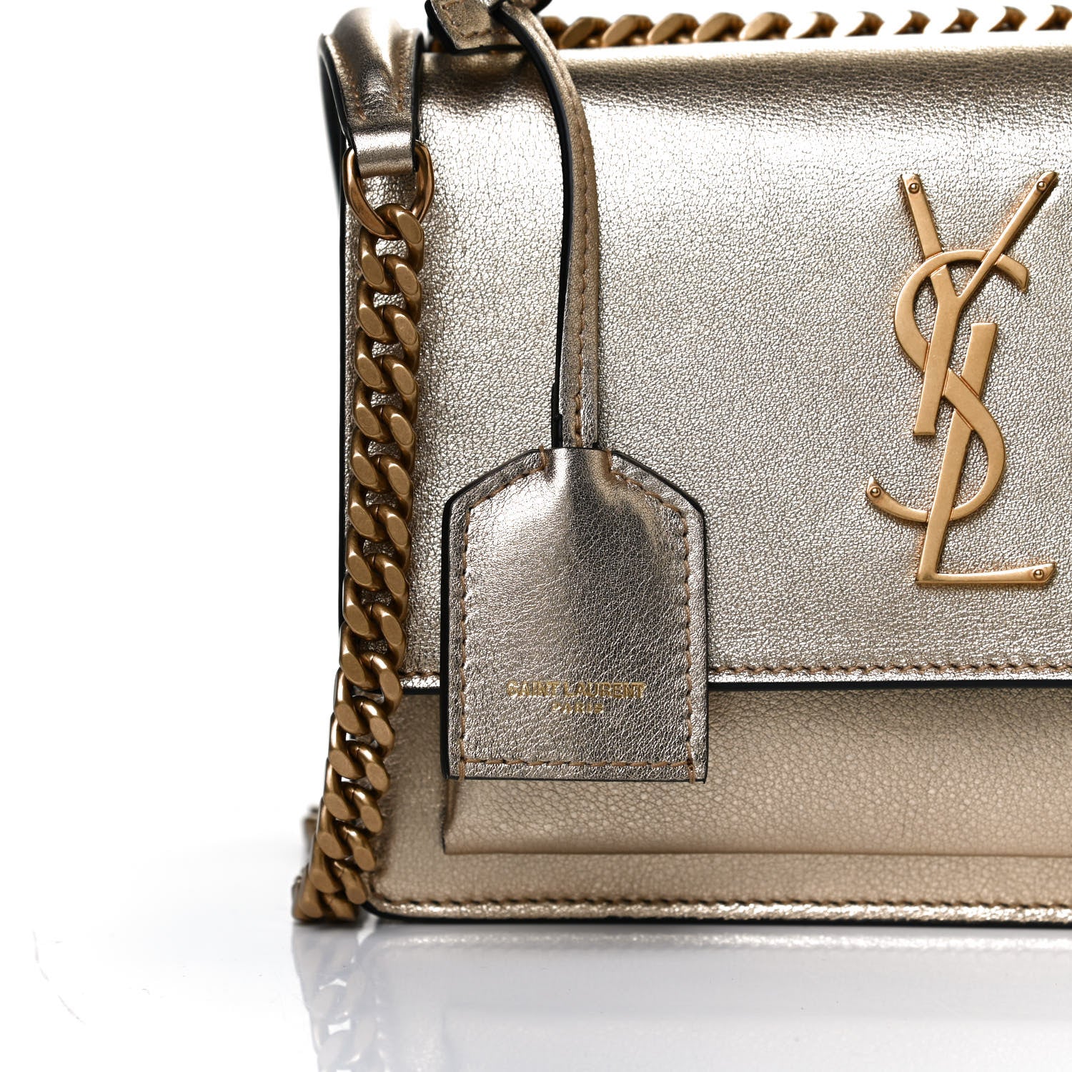 Saint Laurent Metallic Calfskin Small Monogram Sunset Gold 11 of 11