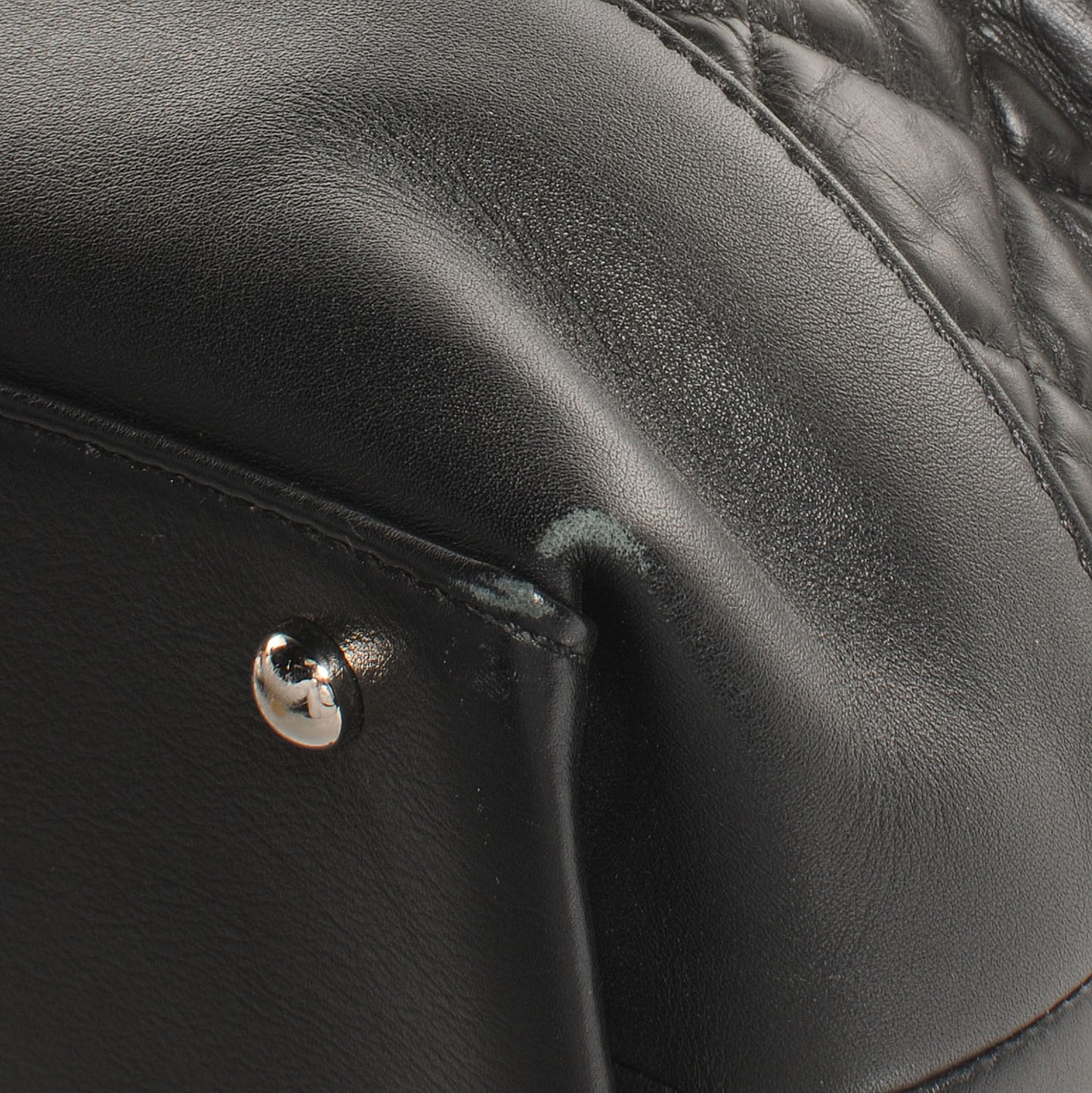 Aged Calfskin Quilted Be CC Tote Black