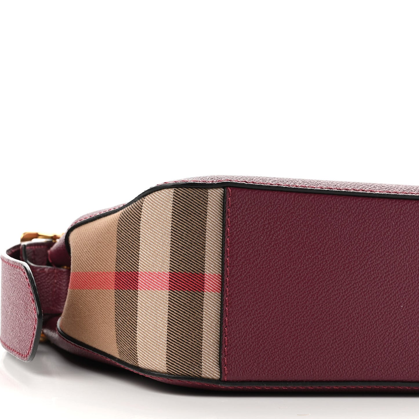 Soft Grain Calfskin House Check Small Helmsley Crossbody Dark Plum