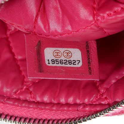 Chanel Lambskin Quilted Medium Cosmetic Case Dark Pink 7 of 8