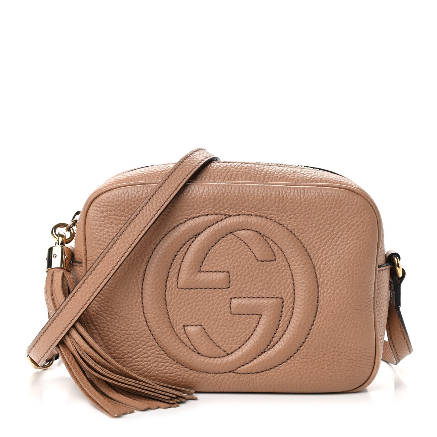 Pebbled Calfskin Small Soho Disco Bag Camelia