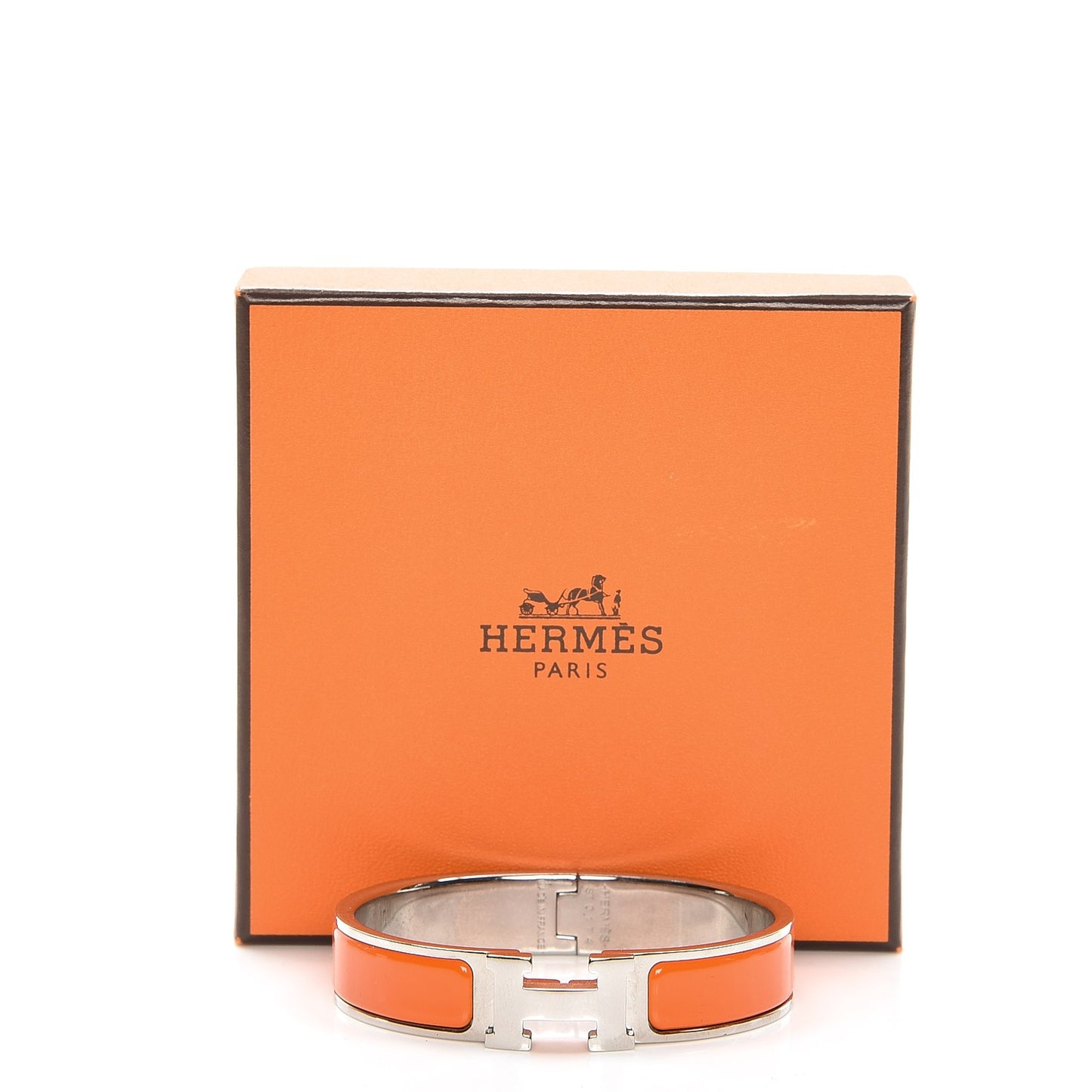 Enamel Narrow Clic Clac H Bracelet PM Orange