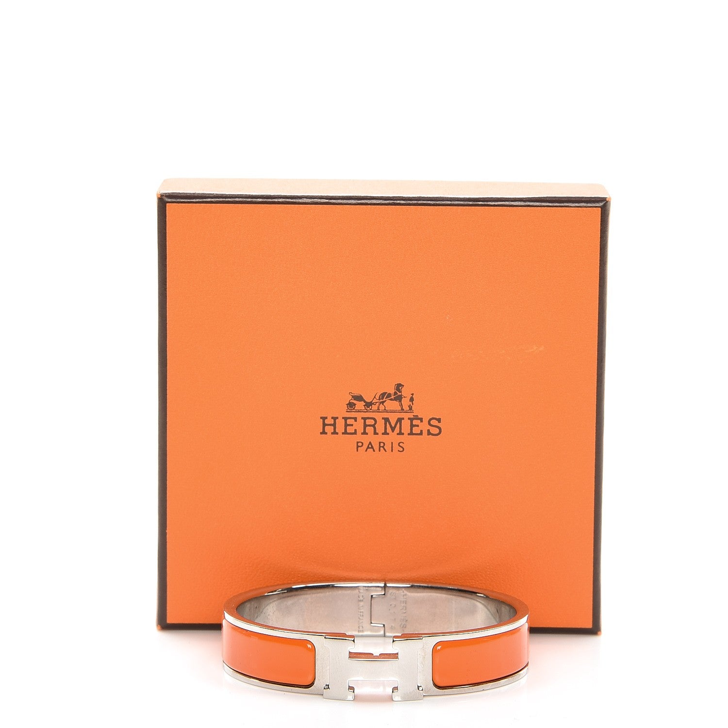 Hermes Enamel Narrow Clic Clac H Bracelet PM Orange 6 of 6