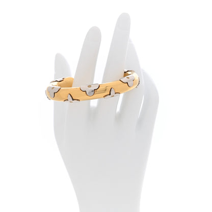 Louis Vuitton Brass Monogram Flower Cuff S Gold 2 of 5