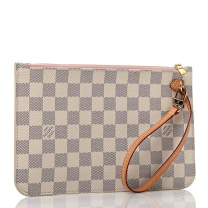 Louis Vuitton Damier Azur Neverfull MM GM Pochette Rose Ballerine 3 of 7