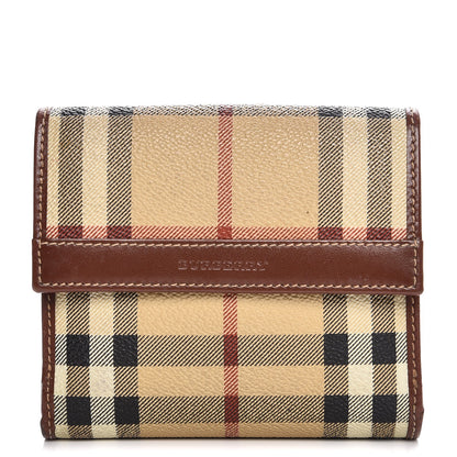 Burberry Haymarket Check Compact Wallet Brown 1 of 10