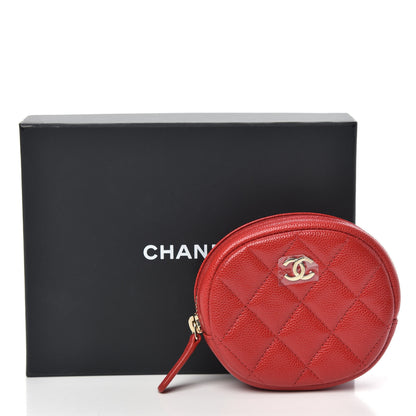 Chanel Caviar Quilted Zip Around Classic Coin Purse Dark Pink 8 of 8