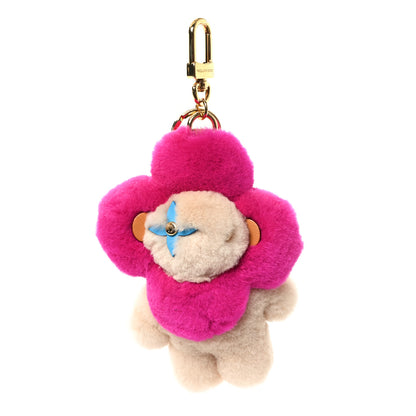 Louis Vuitton Mink Fur Vivienne Vision Bag Charm Key Holder Pink Beige 1 of 3