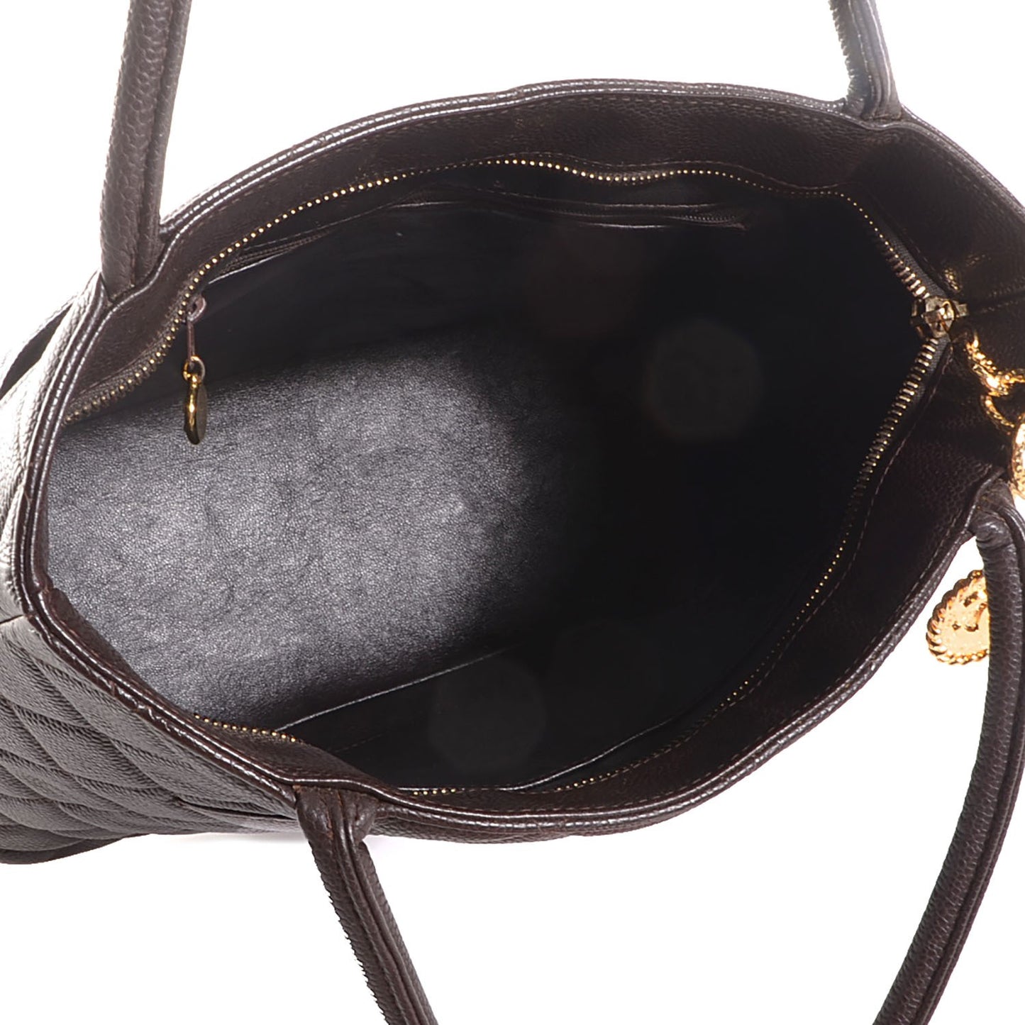 Caviar Medallion Tote Dark Brown