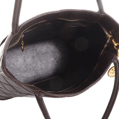 Chanel Caviar Medallion Tote Dark Brown 5 of 7