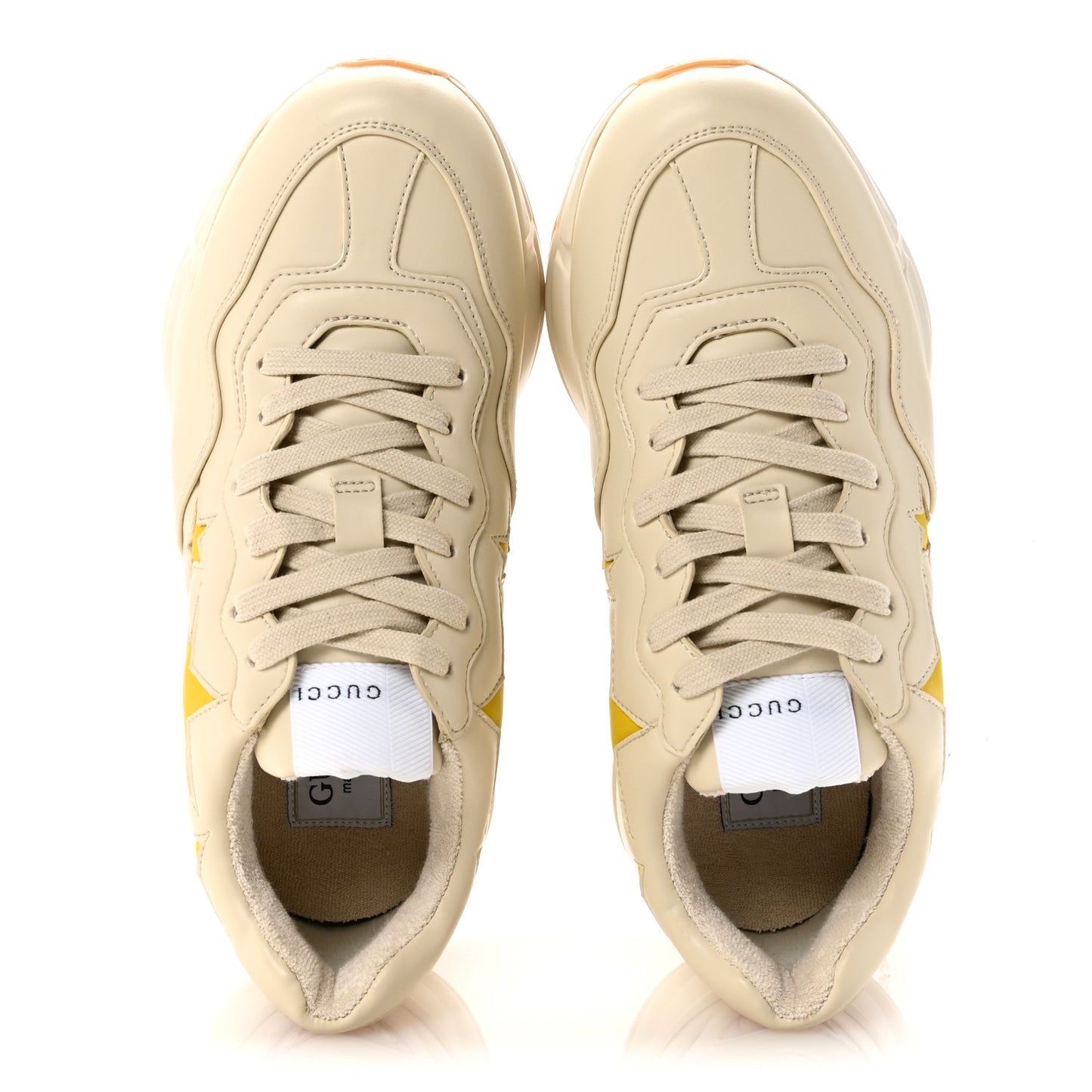 Evolution Calfskin Star Rhyton Sneakers 36 Ivoire Sky Yellow Hibiscus Red