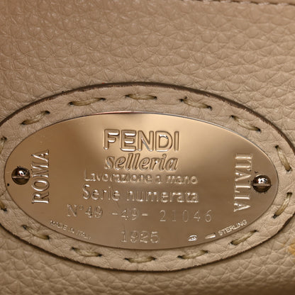 Fendi Cuoio Romano Selleria Bi-Color Medium Peekaboo Iconic Satchel Asphalt Milk 7 of 11