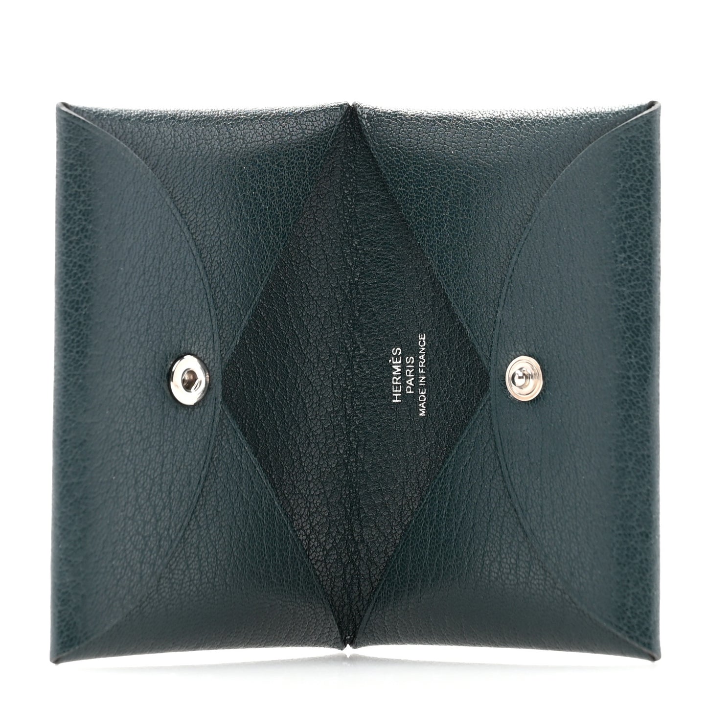 Chevre Mysore Calvi Card Case Vert Cypress