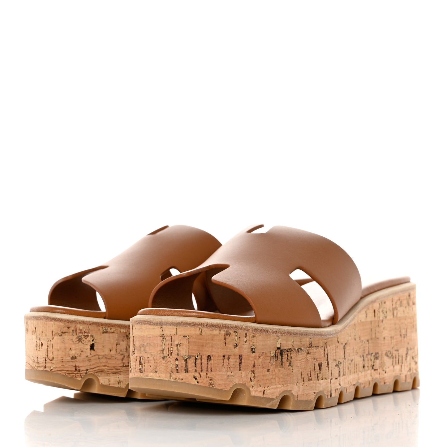 Calfskin Cork Eze 30 Sandals 36 Marron Glaise