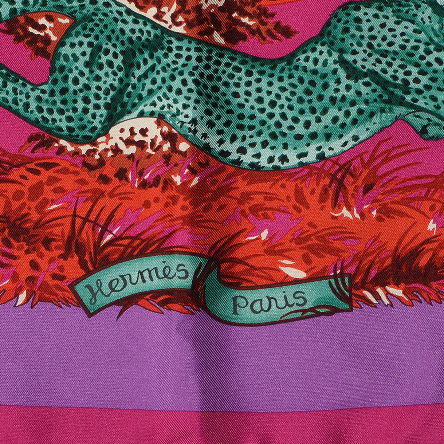 Silk Guepards Scarf 90