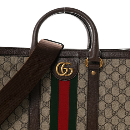 Gucci GG Supreme Monogram Web Textured Dollar Calfskin Medium Ophidia Tote Brown 8 of 10