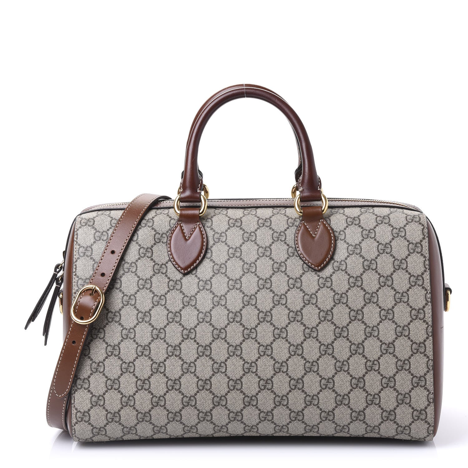 Gucci GG Supreme Monogram Medium Boston Beige Cuir 1 of 10