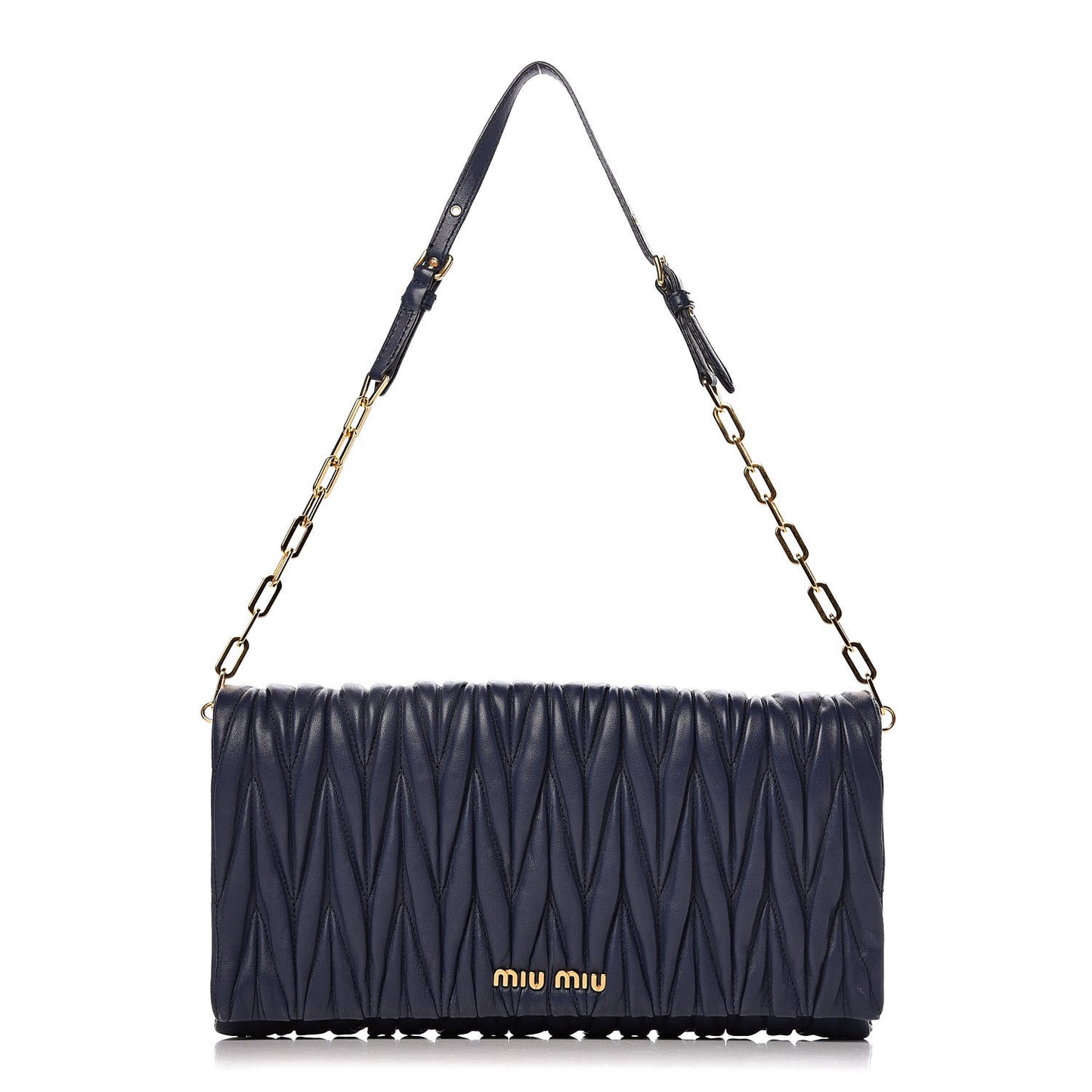 Nappa Matelasse Flap Clutch Bleuette
