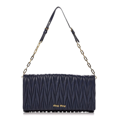 Miu Miu Nappa Matelasse Flap Clutch Bleuette 1 of 10