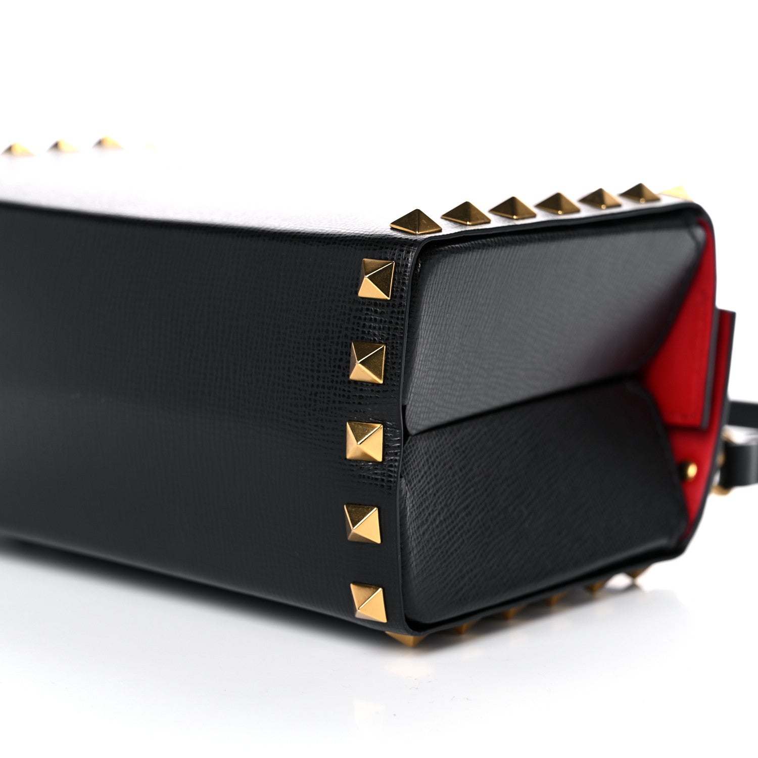 Valentino Garavani Grainy Calfskin Rockstud Alcove Box Top-Handle Bag Black 8 of 9
