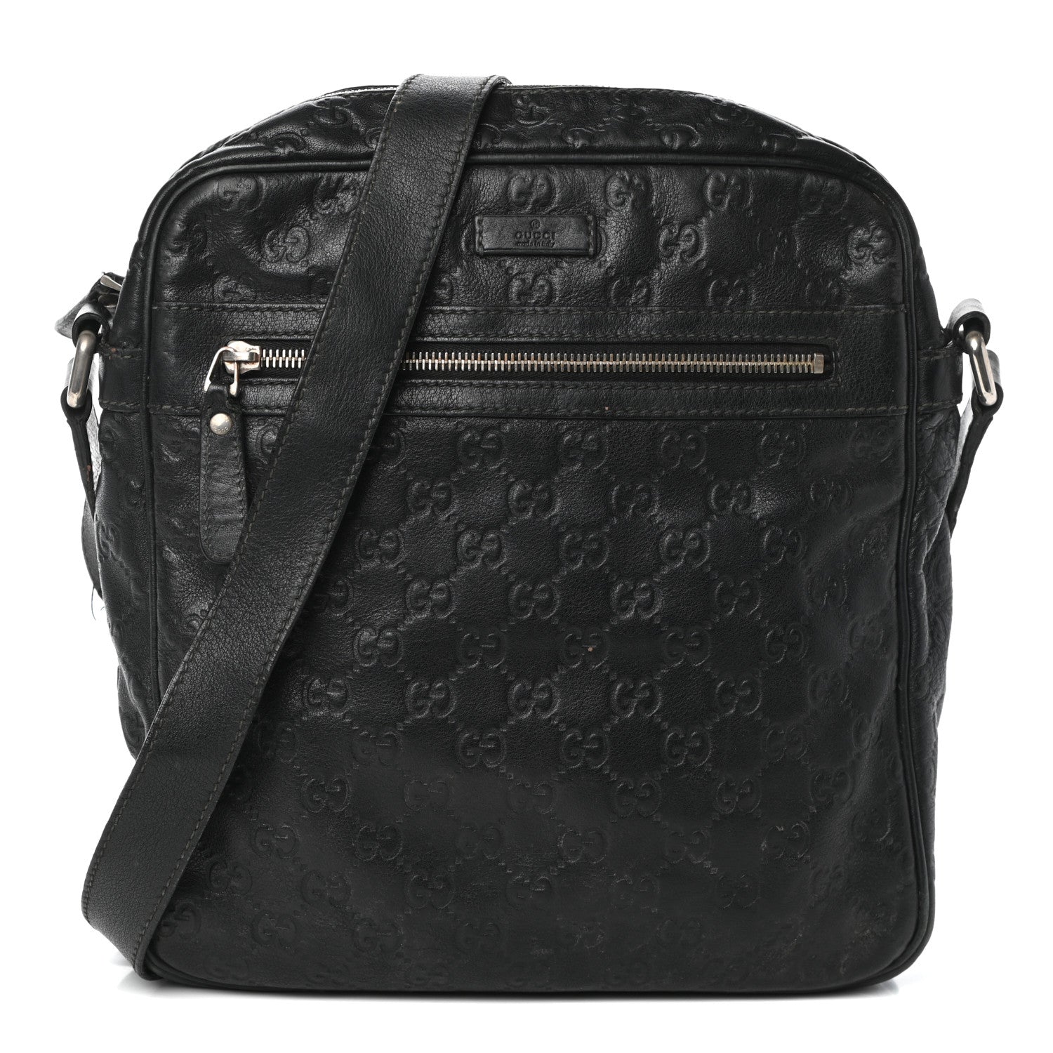 Gucci Guccissima Medium Messenger Black 1 of 10