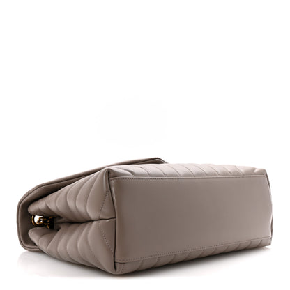 Saint Laurent Calfskin Y Quilted Monogram Medium Loulou Chain Satchel Greyish Brown 4 of 11