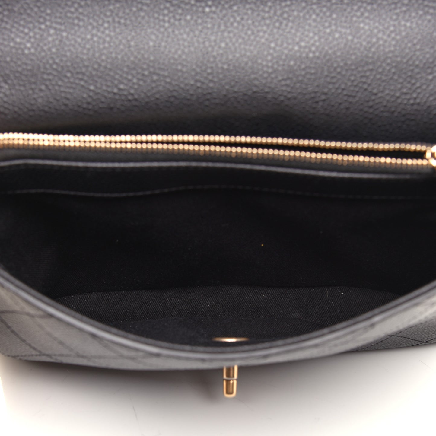Caviar Diamond Stitched Small Top Handle Flap Black