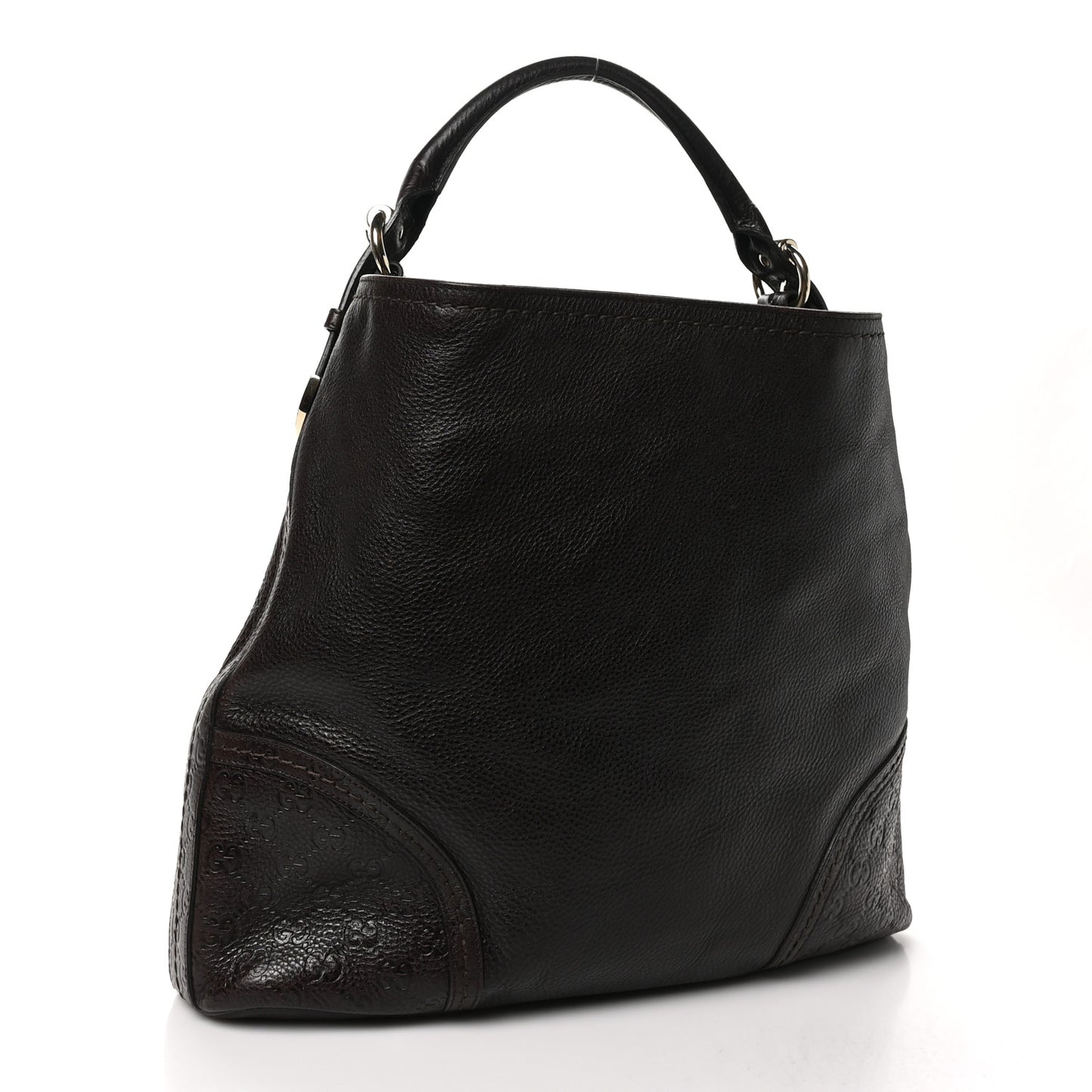 Calfskin Guccissima Trim Large Signoria Hobo Dark Brown