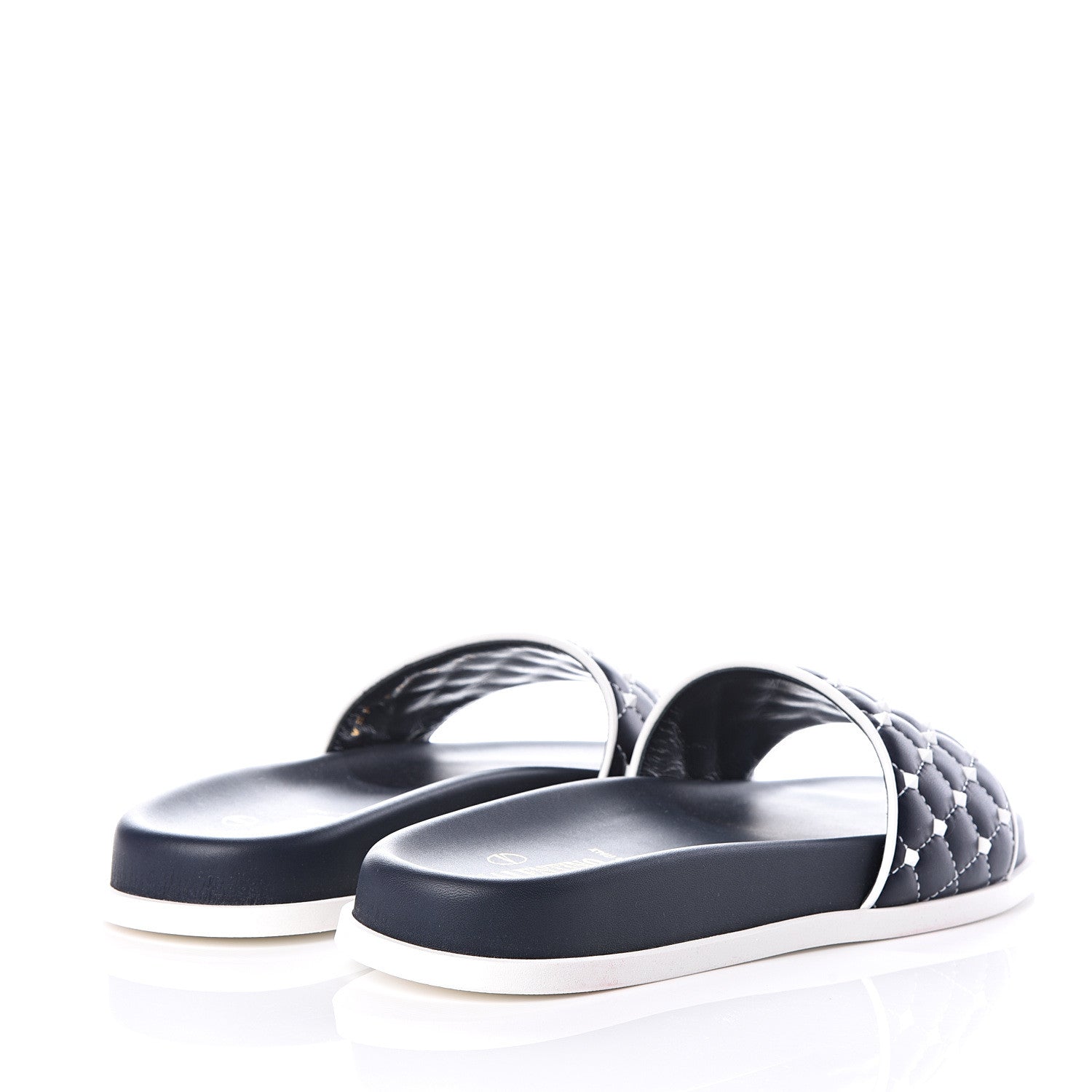 Valentino Garavani Nappa Free Rockstud Spike Pool Slide Sandals 38 Marine 4 of 11