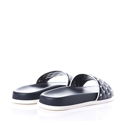 Valentino Garavani Nappa Free Rockstud Spike Pool Slide Sandals 38 Marine 4 of 11