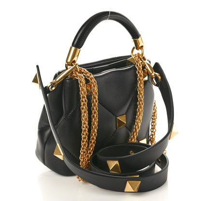 Valentino Garavani Nappa Mini Roman Stud The Handle Bag Black 3 of 9
