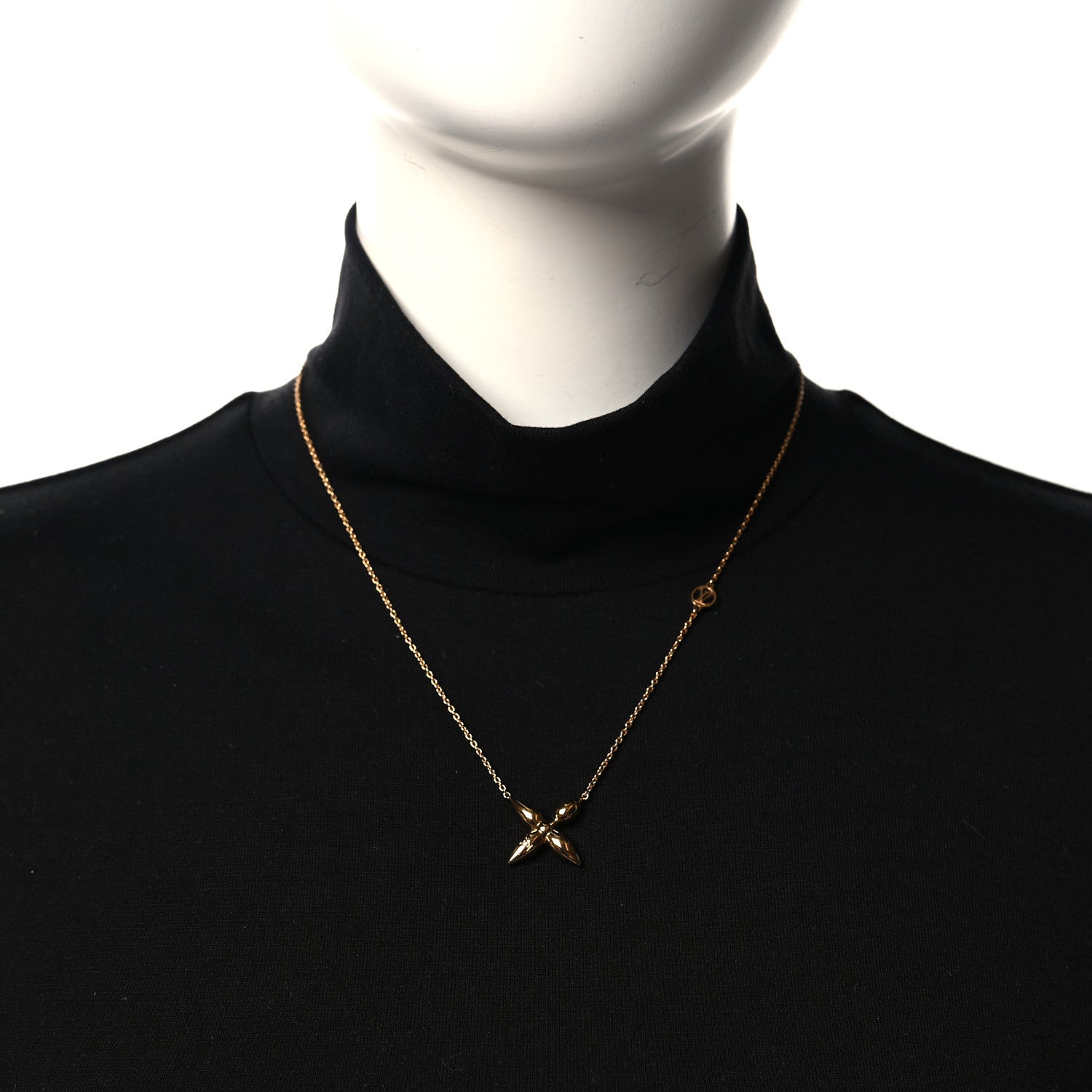 Louis Vuitton Metal Louisette Necklace Gold 2 of 6