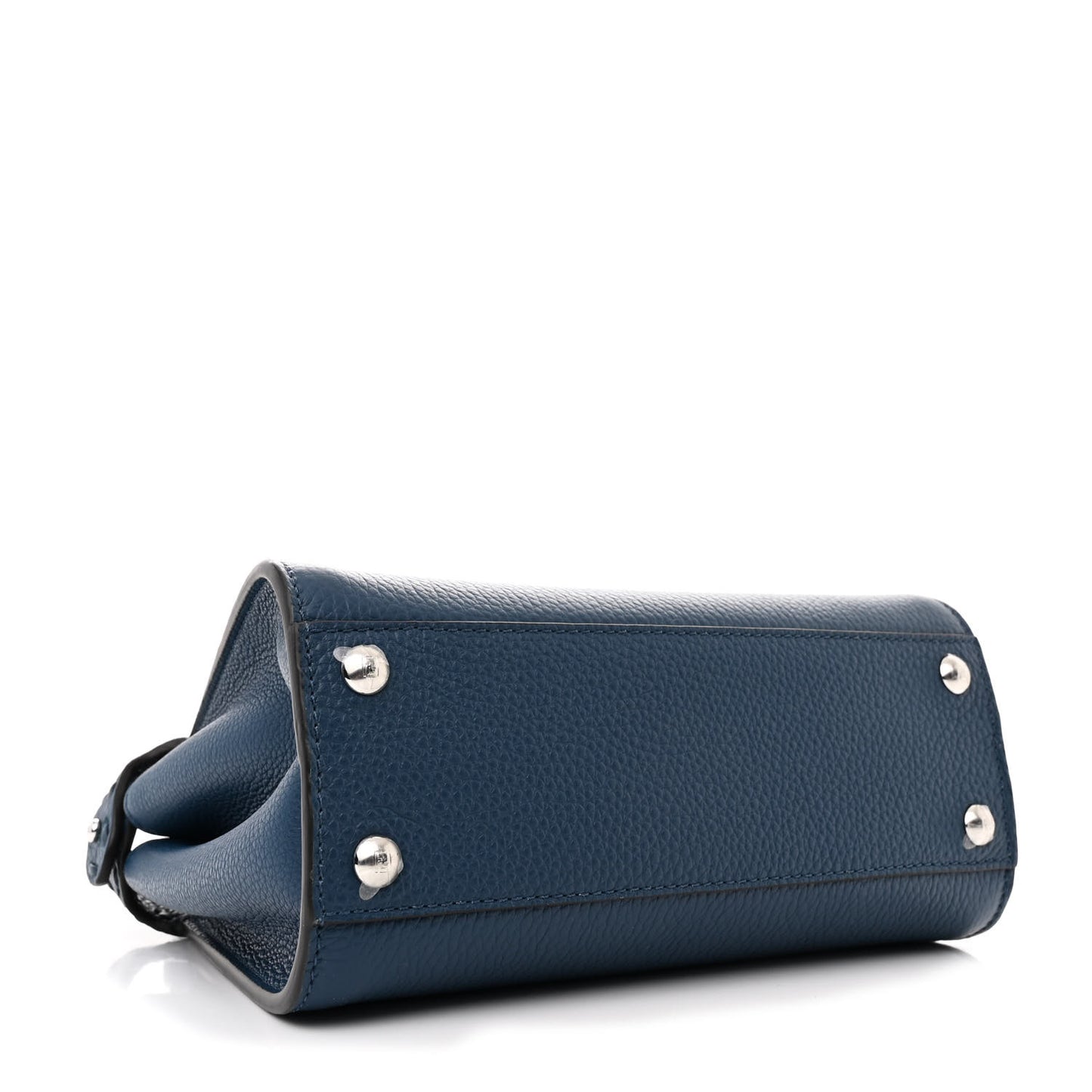 Cuoio Romano Selleria Macro Stitchings Mini Peekaboo Iconic Satchel Placca Argento
