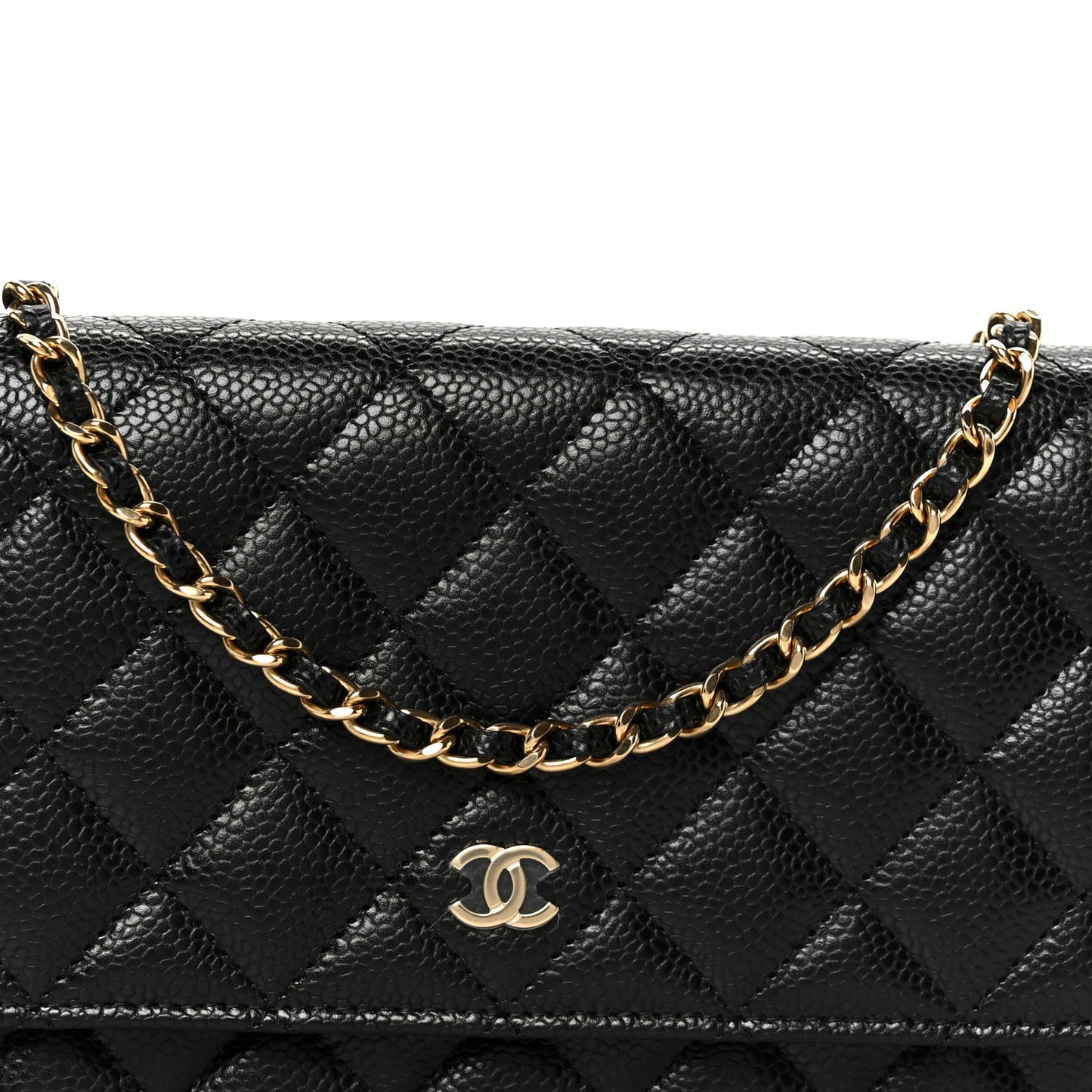 Caviar Quilted Wallet On Chain WOC Black