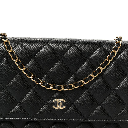 Chanel Caviar Quilted Wallet On Chain WOC Black 9 of 12