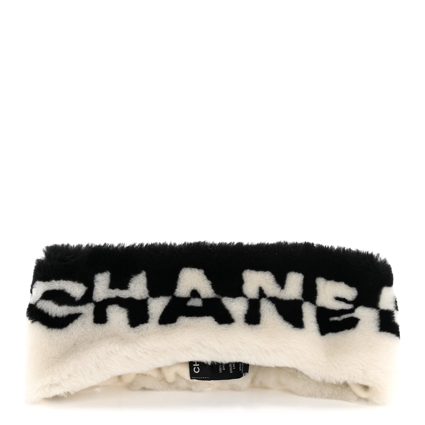 Cashmere Blend Logo Headband White Black