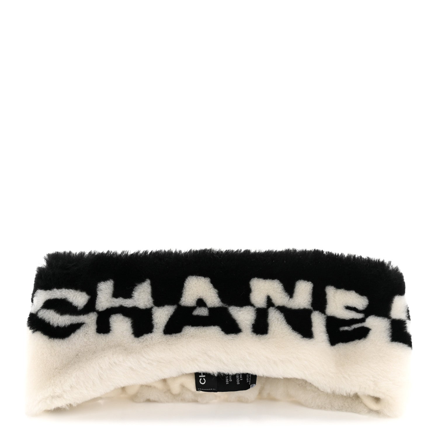 Chanel Cashmere Blend Logo Headband White Black 2 of 12