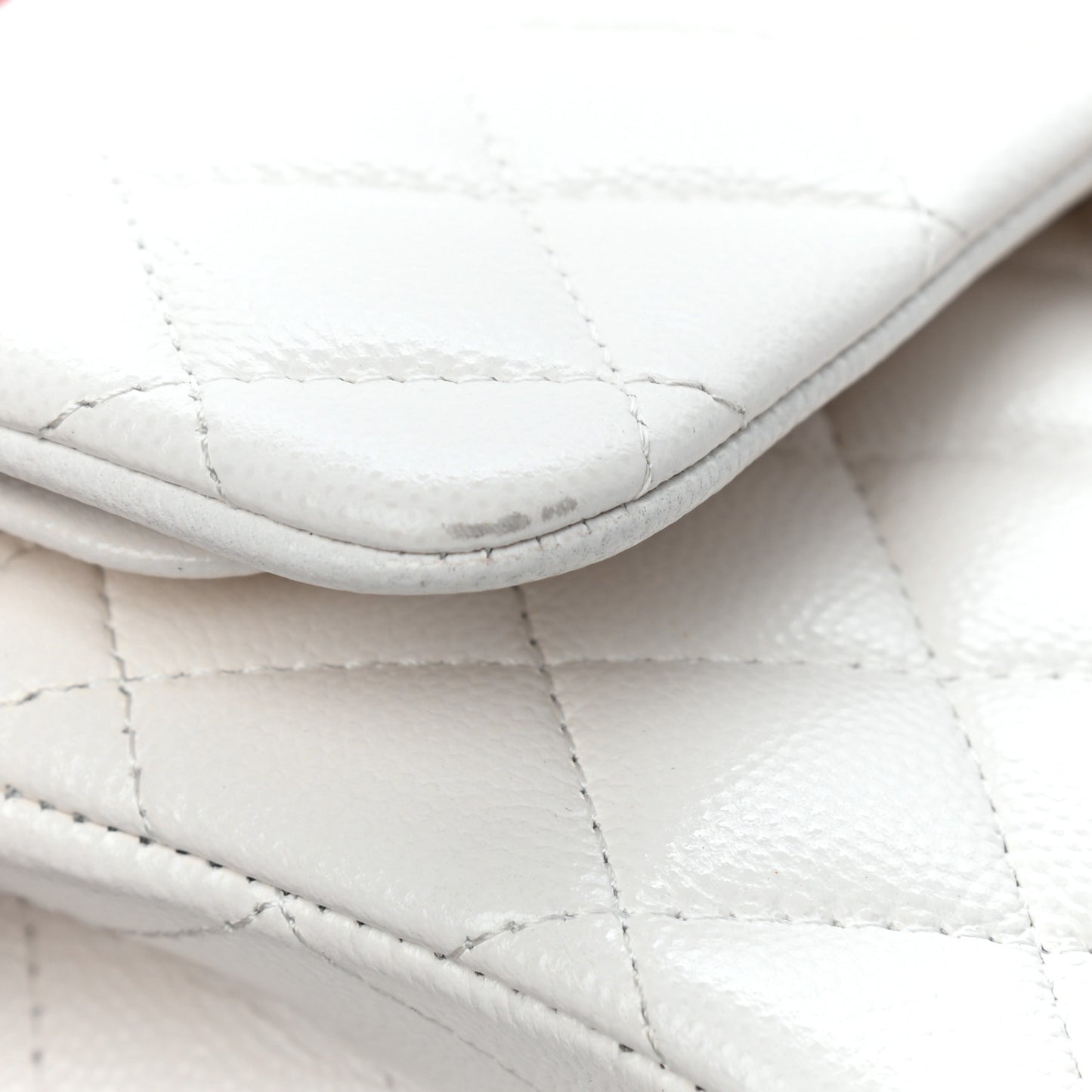 Caviar Quilted Small Double Flap White