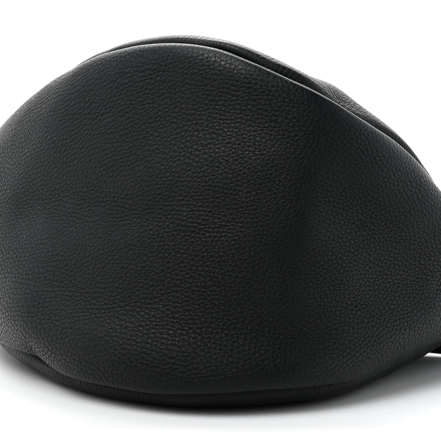 Grained Calfskin Large Slouchy Banana Bag Black