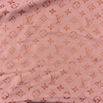 Louis Vuitton Silk Wool Monogram Denim Shawl Beige Pink 6 of 11