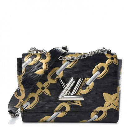 Louis Vuitton Epi Chain Flower Twist Shoulder Bag MM Black 1 of 10