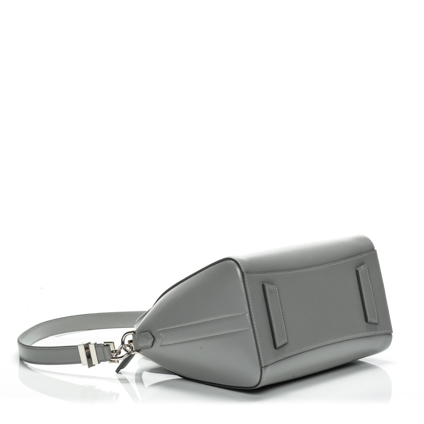 Shiny Lord Calfskin Small Antigona Pearl Grey