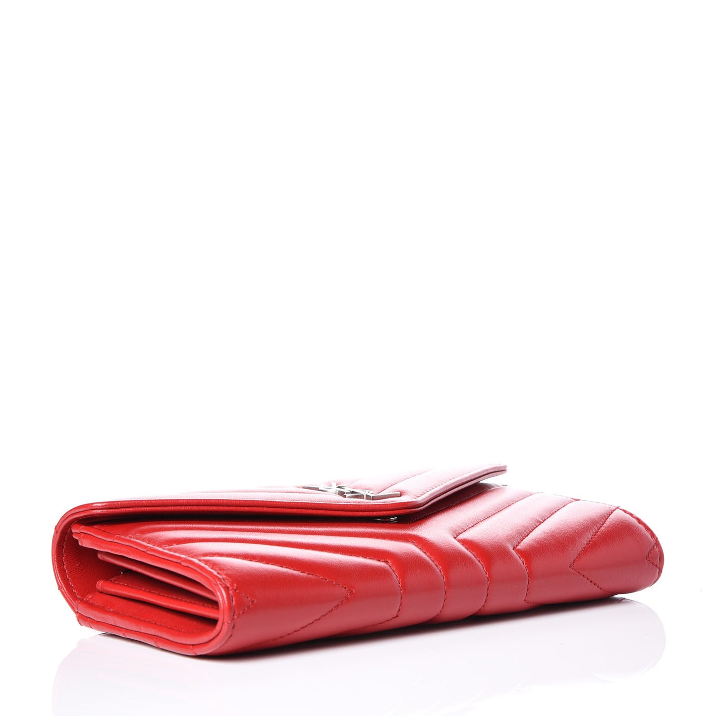 Lambskin Y Quilt Monogram Large Loulou Flap Wallet Rouge Eros