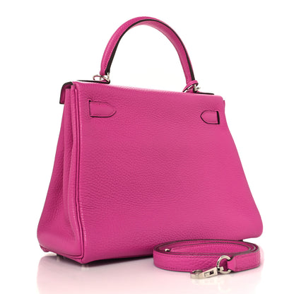 Hermes Taurillon Clemence Kelly Retourne 28 Rose Pourpre 3 of 12