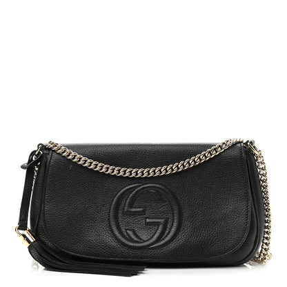 Gucci Pebbled Calfskin Medium Soho Flap Crossbody Black 1 of 14